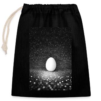 Kosmisches Ei - Verschließbarer Geschenkbeutel aus Baumwolle (25x30cm) - Schwarz - Vorne