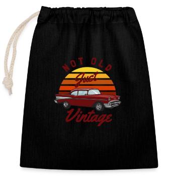 Not Old Just Vintage Classic Car Enthusiast - Verschließbarer Geschenkbeutel aus Baumwolle (25x30cm) - Schwarz - Vorne