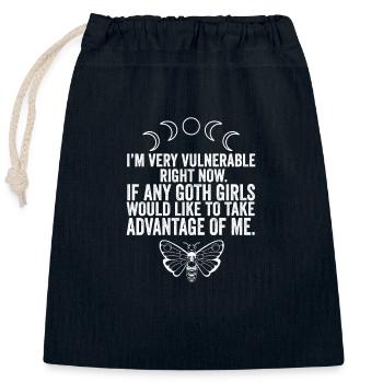 Grunge Aesthetic I'm Very Vulnerable Right Now - Closable cotton gift bag (25x30cm) - navy - Front