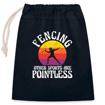 L’escrime d’autres sports sont des combats à l’épée inutiles - Sac cadeau en coton avec cordon (25 x 30 cm) - bleu marine - Devant