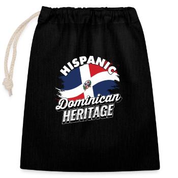 Hispanisches dominikanisches Erbe USA - Verschließbarer Geschenkbeutel aus Baumwolle (25x30cm) - Schwarz - Vorne
