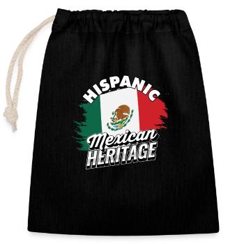 Fierté du patrimoine hispano-mexicain - Mexique - Sac cadeau en coton avec cordon (25 x 30 cm) - noir - Devant