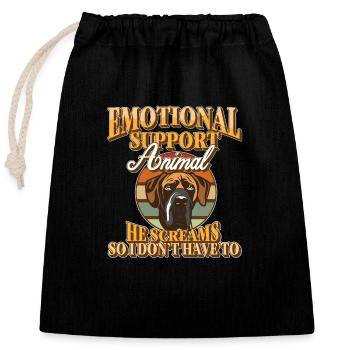 Soutien émotionnel Animal Dogue Allemand Compagnon - Sac cadeau en coton avec cordon (25 x 30 cm) - noir - Devant