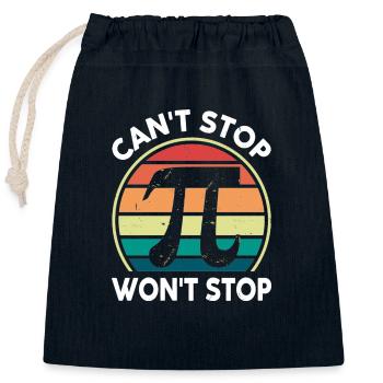 Math Pi Day Tee Can’t Stop Pi Won’t Stop Funny - Sac cadeau en coton avec cordon (25 x 30 cm) - bleu marine - Devant