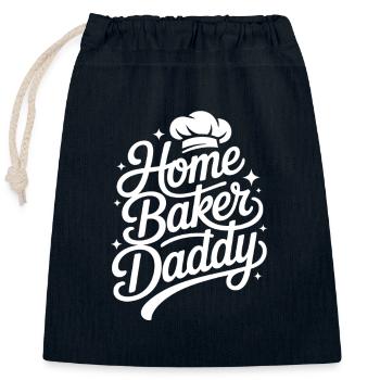 Super Baker Papas Club Dad bakes best - Closable cotton gift bag (25x30cm) - navy - Front