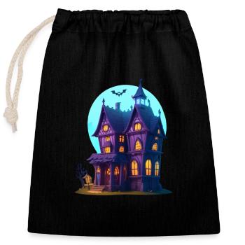 Spooky Villa Halloween - Closable cotton gift bag (25x30cm) - black - Front