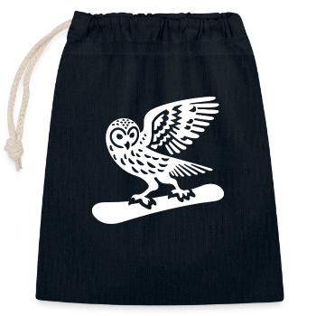 Eule Snowboard Snowboarder Minimalistisches Design - Verschließbarer Geschenkbeutel aus Baumwolle (25x30cm) - Navy - Vorne