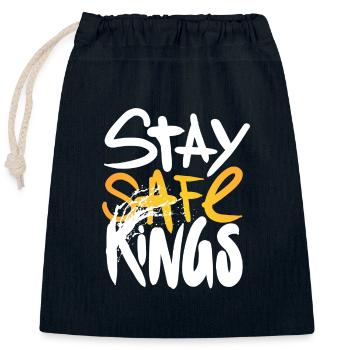 Stay Safe Kings ! Only One Place - Sac cadeau en coton avec cordon (25 x 30 cm) - bleu marine - Devant