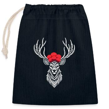 Black Forest Deer Forest Design - Closable cotton gift bag (25x30cm) - navy - Front