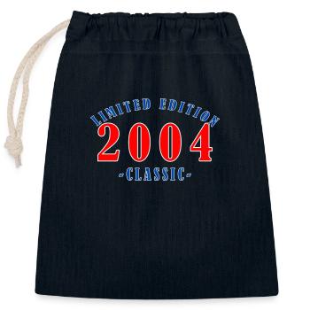 2004 Geburtsjahr - Verschließbarer Geschenkbeutel aus Baumwolle (25x30cm) - Navy - Vorne