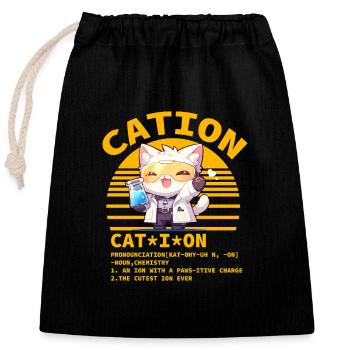 Cation - Closable cotton gift bag (25x30cm) - black - Front