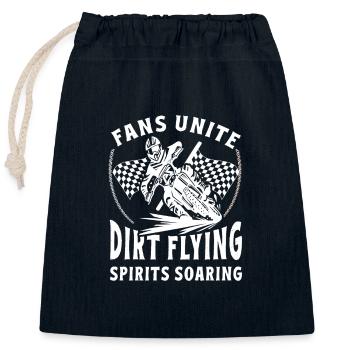 Dirtbike Rider DIrt Flying MX Motocross Supercross - Closable cotton gift bag (25x30cm) - navy - Front