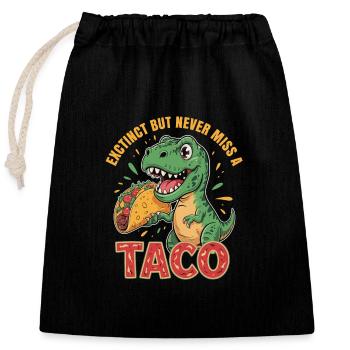 Dinosaurier lieben Tacos Cinco de Mayo design - Verschließbarer Geschenkbeutel aus Baumwolle (25x30cm) - Schwarz - Vorne