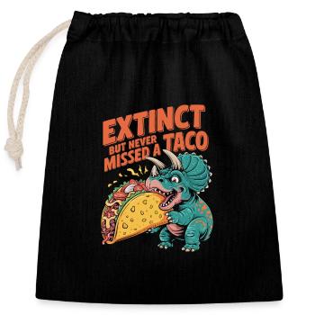 Dinosaurier Taco Cinco de Mayo Design - Verschließbarer Geschenkbeutel aus Baumwolle (25x30cm) - Schwarz - Vorne