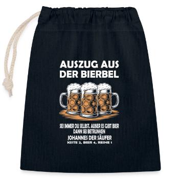 Lustiges Bier Design - Verschließbarer Geschenkbeutel aus Baumwolle (25x30cm) - Navy - Vorne