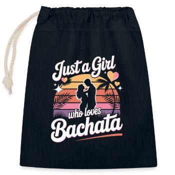 Juste une fille qui aime la Bachata - Sac cadeau en coton avec cordon (25 x 30 cm) - bleu marine - Devant