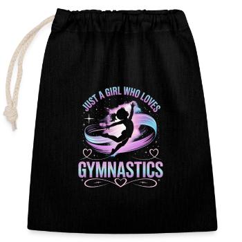 Juste une fille qui aime la gymnastique - Sac cadeau en coton avec cordon (25 x 30 cm) - noir - Devant