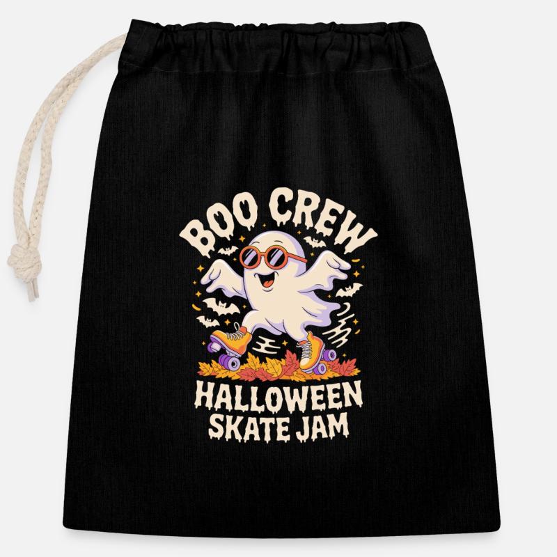 Boo Crew Skate Jam Halloween - Verschließbarer Geschenkbeutel aus Baumwolle (25x30cm) - Schwarz
