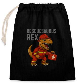 Rescuesaurus Sauveteur Dinosaure - Sac cadeau en coton avec cordon (25 x 30 cm) - noir - Devant