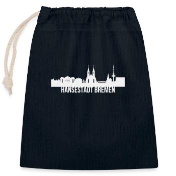 Ville hanséatique de Brême - Sac cadeau en coton avec cordon (25 x 30 cm) - bleu marine - Devant