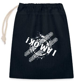 Dirtbike Rider I Am Ok MX Motocross Supercross - Closable cotton gift bag (25x30cm) - navy - Front