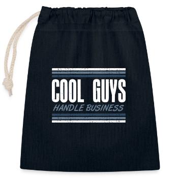 Cool Guys Handle Business Attitude Statement - Closable cotton gift bag (25x30cm) - navy - Front