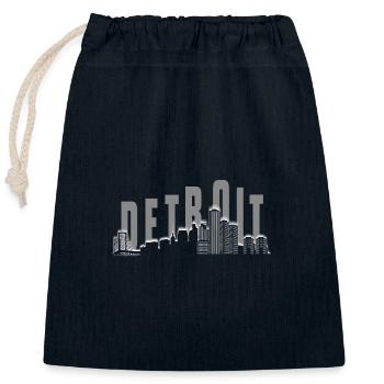 Horizon de Détroit - Sac cadeau en coton avec cordon (25 x 30 cm) - bleu marine - Devant