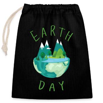 Earth Day Klimawandel - Verschließbarer Geschenkbeutel aus Baumwolle (25x30cm) - Schwarz - Vorne