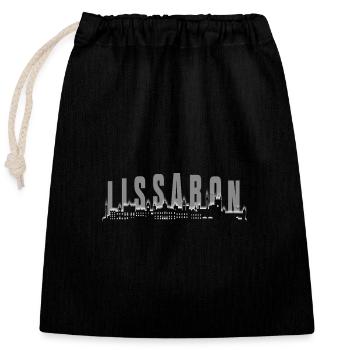 Horizon de Lisbonne - Sac cadeau en coton avec cordon (25 x 30 cm) - noir - Devant