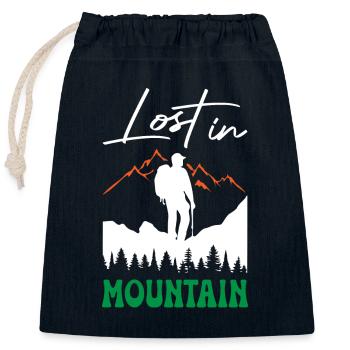 Lost in Mountain Hiking - Closable cotton gift bag (25x30cm) - navy - Front
