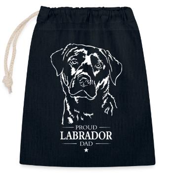 Labrador Dad Hunde Hund Labbi Wilsigns - Verschließbarer Geschenkbeutel aus Baumwolle (25x30cm) - Navy - Vorne