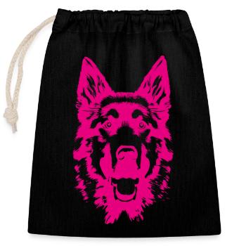 Deutscher Schäferhund Hunderasse Hundesport Hunde - Verschließbarer Geschenkbeutel aus Baumwolle (25x30cm) - Schwarz - Vorne