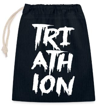 Triathlon Natation Bike Run Marathon - Sac cadeau en coton avec cordon (25 x 30 cm) - bleu marine - Devant