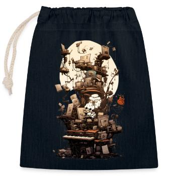 Fantasy Organ - Closable cotton gift bag (25x30cm) - navy - Front