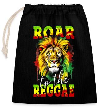 Leo Jamaica Colors Reggae Rasta Rastafari Roar - Sac cadeau en coton avec cordon (25 x 30 cm) - noir - Devant