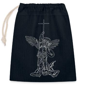 Michael Archange Saint Christian Angels Saint SNK - Sac cadeau en coton avec cordon (25 x 30 cm) - bleu marine - Devant