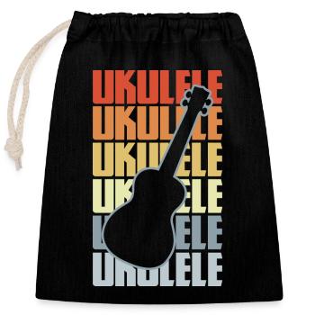 Vintage Ukulele - Verschließbarer Geschenkbeutel aus Baumwolle (25x30cm) - Schwarz - Vorne