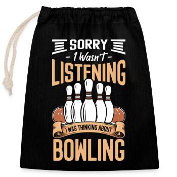 Bowling Ball Hobby Throwing Club - Closable cotton gift bag (25x30cm) - black - Front