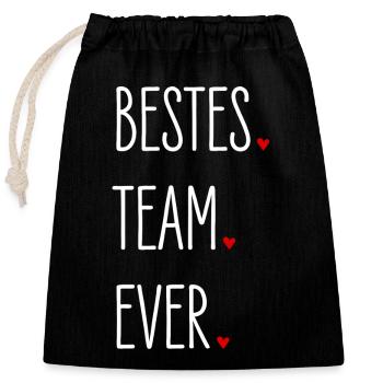 Bestes Team Ever, Partnerlook, Freunde, Familie - Verschließbarer Geschenkbeutel aus Baumwolle (25x30cm) - Schwarz - Vorne