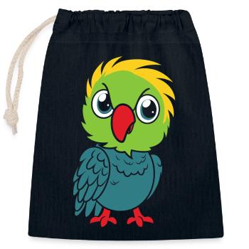 Humor kleiner Papagei - Verschließbarer Geschenkbeutel aus Baumwolle (25x30cm) - Navy - Vorne