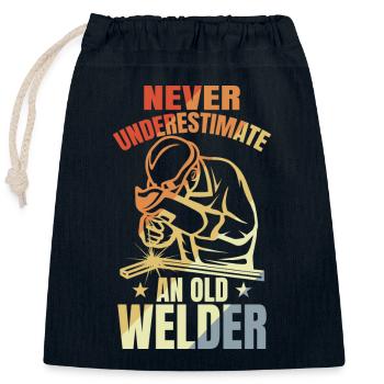 Schweißer Großvater - Verschließbarer Geschenkbeutel aus Baumwolle (25x30cm) - Navy - Vorne