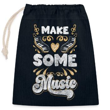 Music Concert Fan - Closable cotton gift bag (25x30cm) - navy - Front