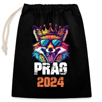 Prag 2024 Urlaub Fuchs - Verschließbarer Geschenkbeutel aus Baumwolle (25x30cm) - Schwarz - Vorne