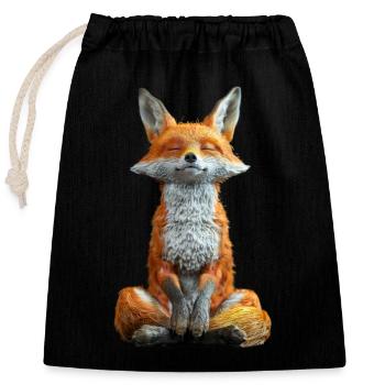 Renard - Sac cadeau en coton avec cordon (25 x 30 cm) - noir - Devant