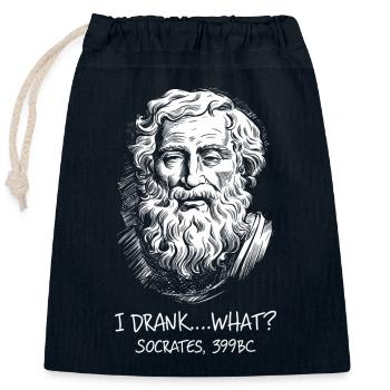 Philosophischer Humor für Denker - Verschließbarer Geschenkbeutel aus Baumwolle (25x30cm) - Navy - Vorne