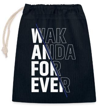 wak anda for ever - Closable cotton gift bag (25x30cm) - navy - Front
