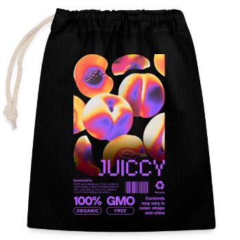 Juicy Glow - Closable cotton gift bag (25x30cm) - black - Front