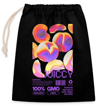 Juicy Peach Statement - Closable cotton gift bag (25x30cm) - black - Front