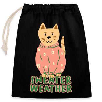 Sweater Weather - Closable cotton gift bag (25x30cm) - black - Front