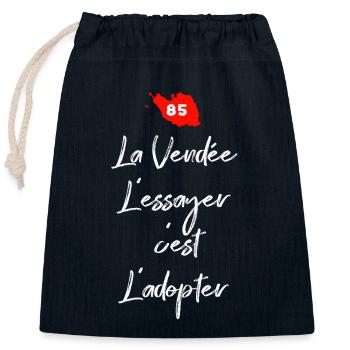 Die Vendée 85 Probieren heißt adoptieren - Verschließbarer Geschenkbeutel aus Baumwolle (25x30cm) - Navy - Vorne
